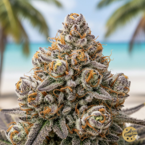 Jamaican-grown cannabis flower showing rich trichomes and terpene structure