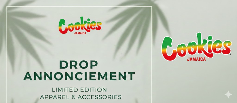Cookies Jamaica product drop announcement with clean design