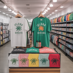 Limited edition lifestyle apparel displayed in-store