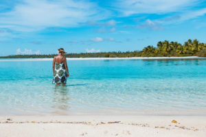 Simple Caribbean lifestyle clothing in tropical setting