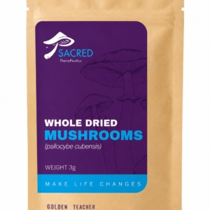 Psacred TheraPeutics — Whole Dried Mushrooms (Golden Teacher)3g | Psilocybe Cubensis